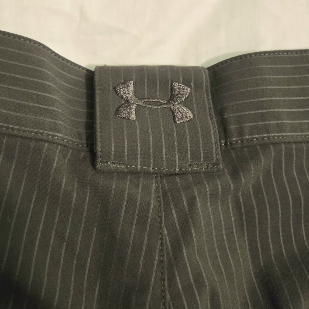 Under Armour Men’s HeatGear Match Play Golf Shorts - Green Pinstripe - Picture 4 of 5